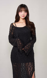 モデル：163cm（着用サイズ：FREE　着用カラー：BLK）