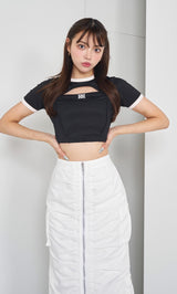 モデル：163cm（着用サイズ：FREE　着用カラー：BLK）