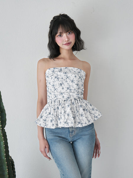Flower Balloon Bandeau Top