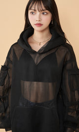 モデル：163cm（着用サイズ：FREE　着用カラー：BLK）
