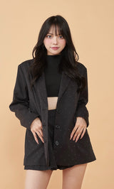 モデル：163cm（着用サイズ：FREE　着用カラー：BLK）