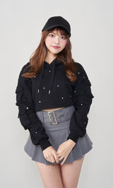 モデル：163cm（着用サイズ：FREE　着用カラー：BLK）