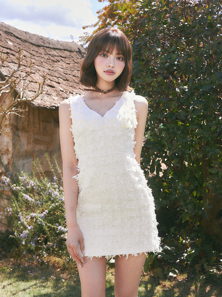 Tweed Fringe Mini Dress