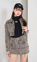 モデル：163cm（着用サイズ：FREE　着用カラー：BLK）