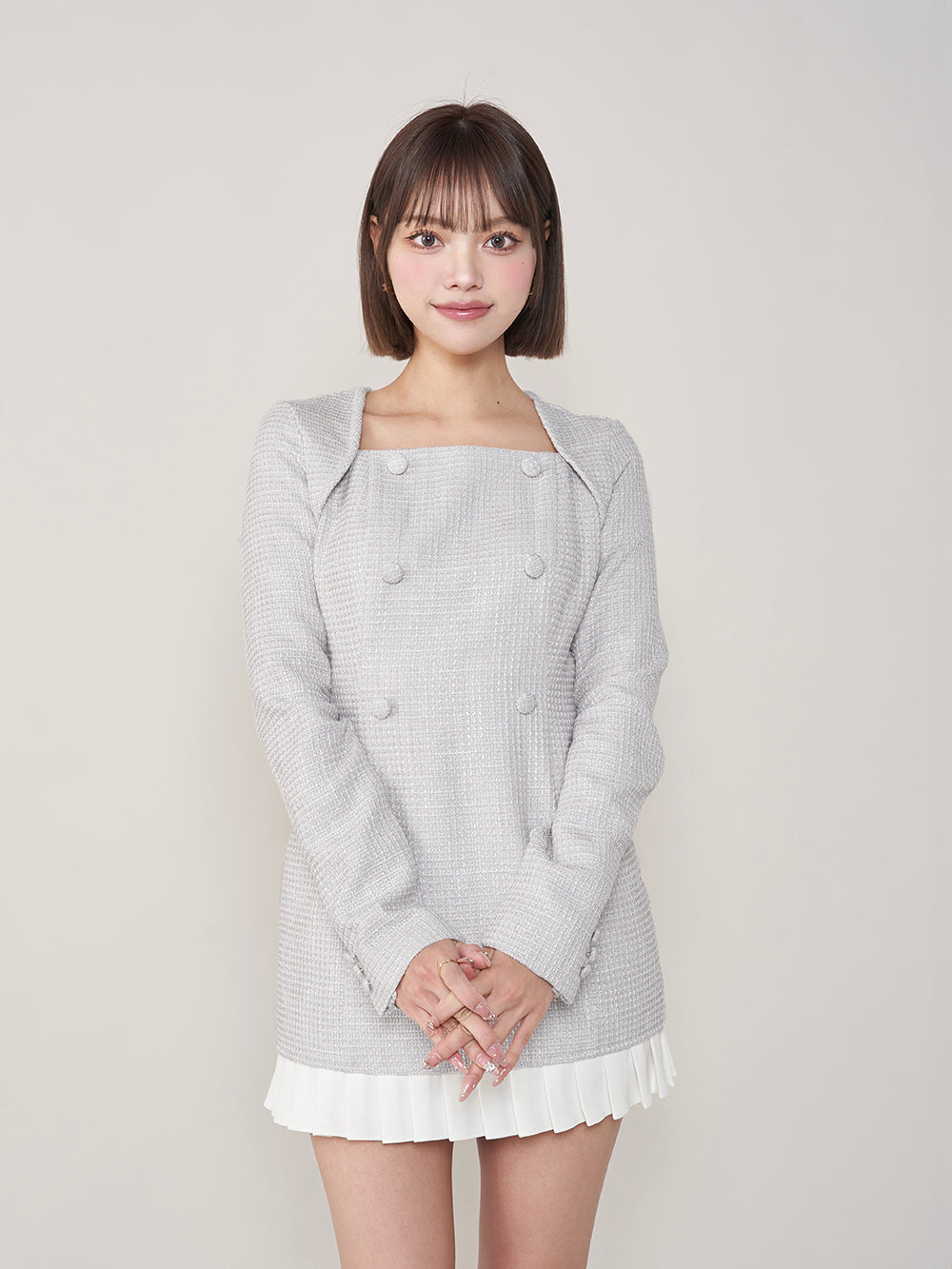 モデル：163cm（着用サイズ：FREE　着用カラー：GRY）