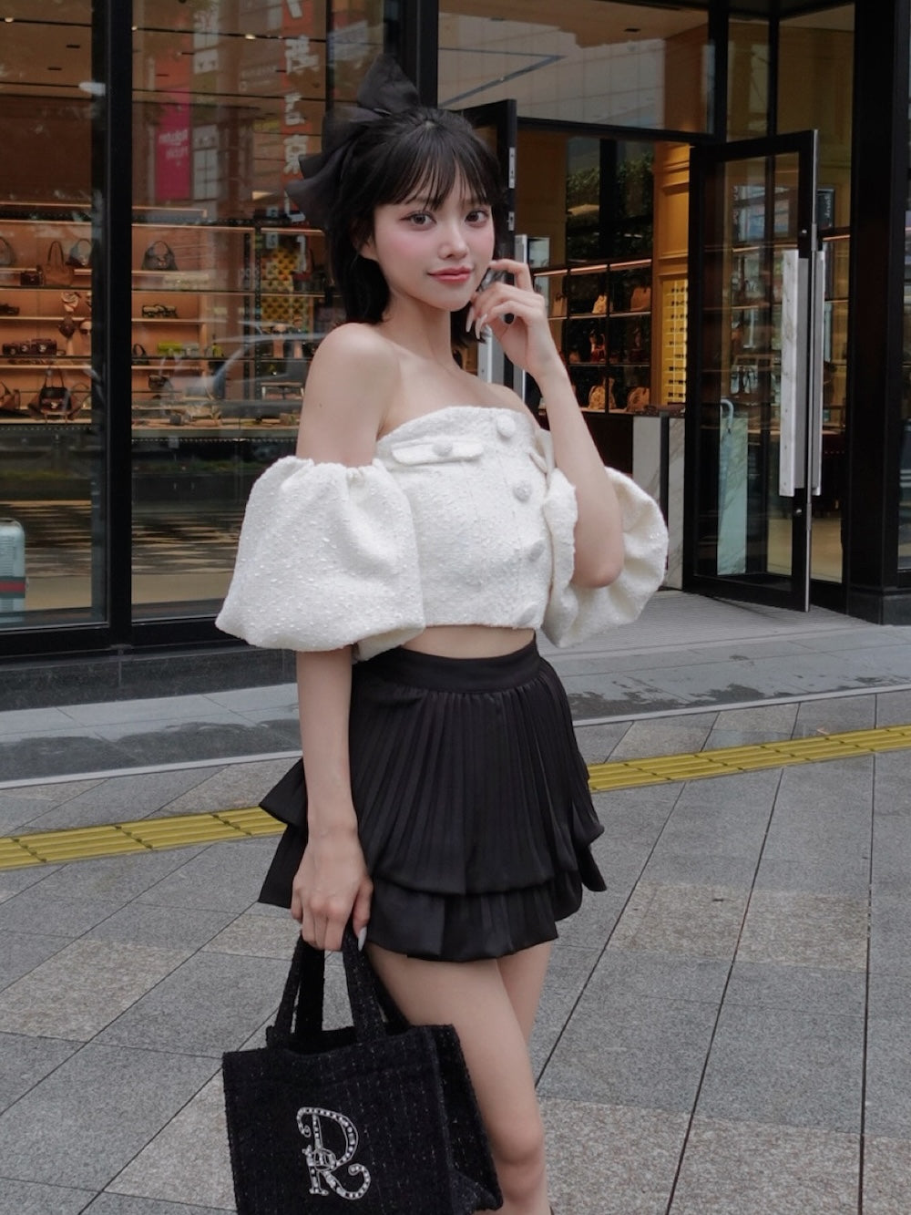 モデル：163cm（着用サイズ：FREE　着用カラー：WHT）