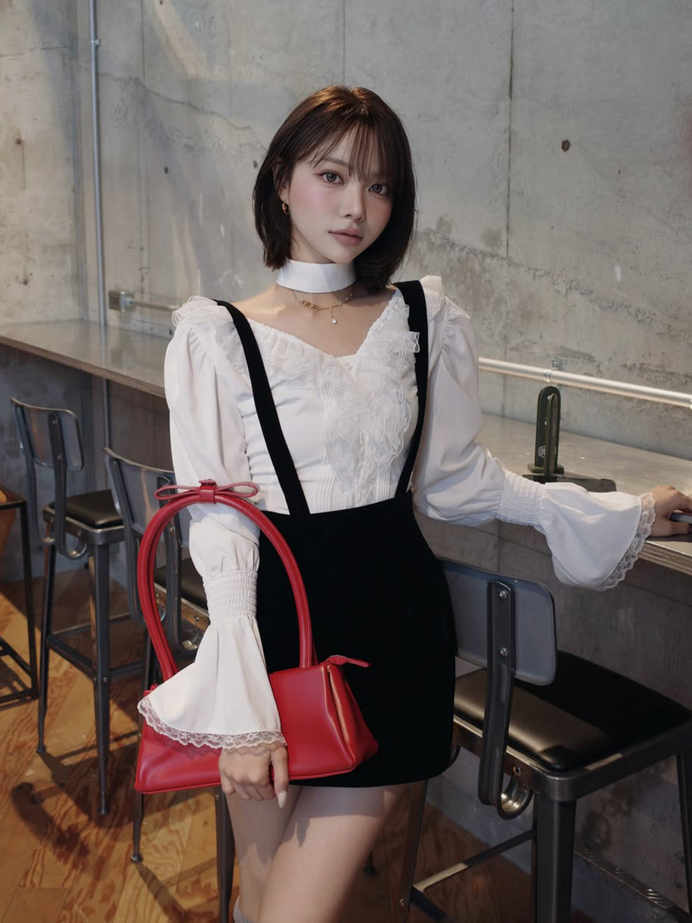 モデル：163cm（着用サイズ：FREE　着用カラー：WHT）