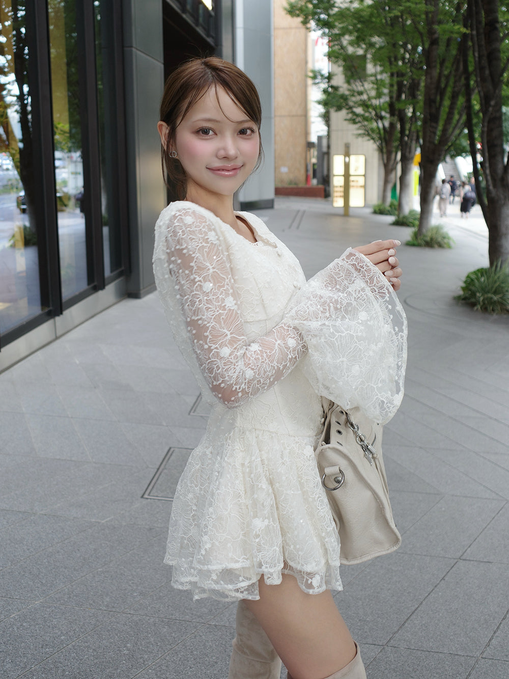 フェアリーレースフリルミニワンピース