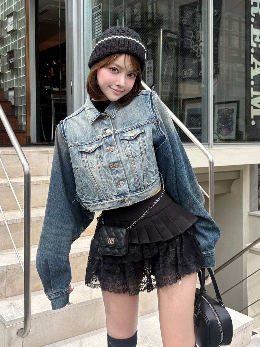 モデル：163cm（着用サイズ：S　着用カラー：BLK）