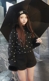 モデル：163cm（着用サイズ：FREE　着用カラー：BLK）