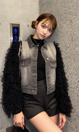 モデル：163cm（着用サイズ：FREE　着用カラー：BLK）