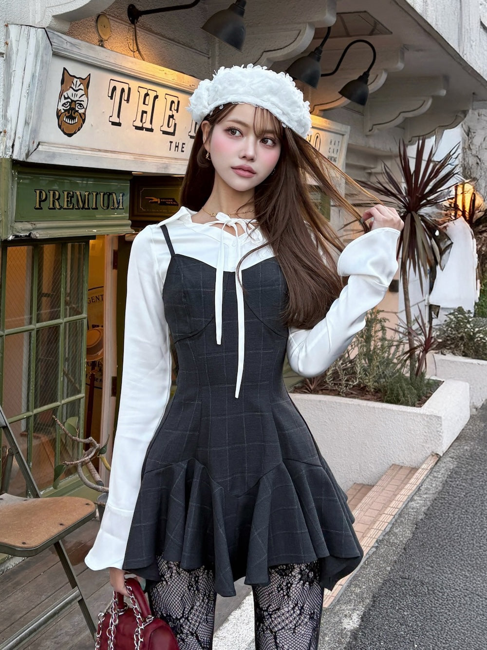 レイヤードランダムヘムチェックミニワンピース – Darich
