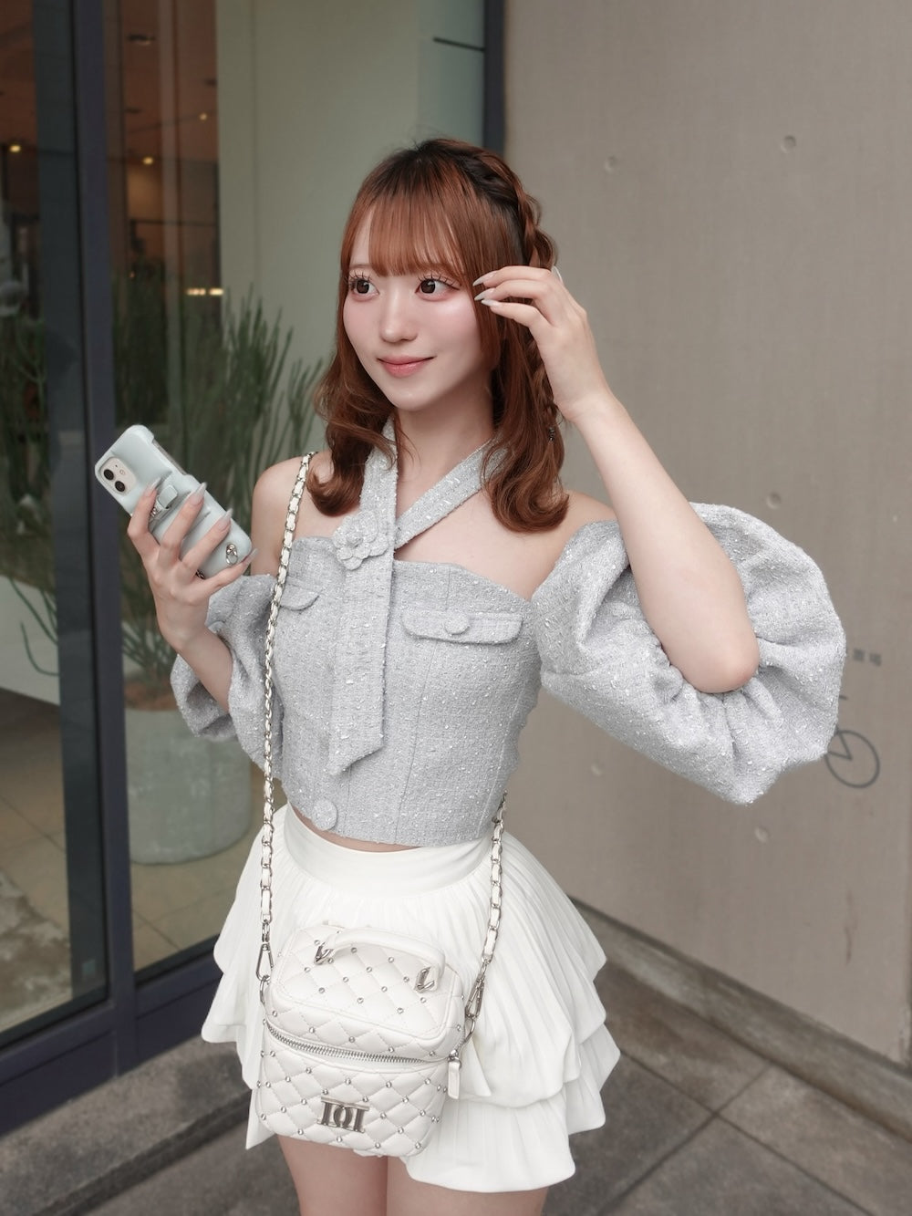 ナロープリーツティアードミニスカート