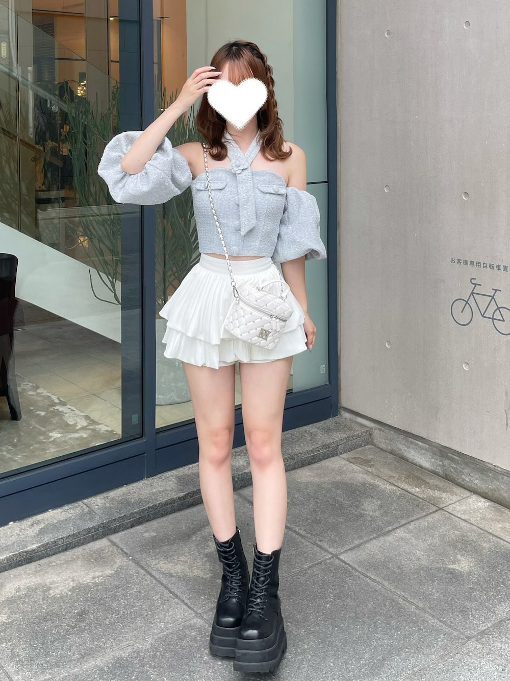 ナロープリーツティアードミニスカート