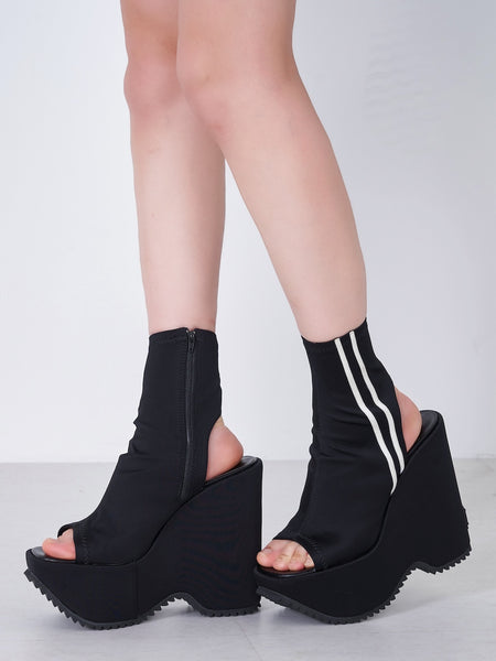 Open-Toe Track Sole Boots