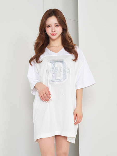 Mesh Appliqué Big T-shirt