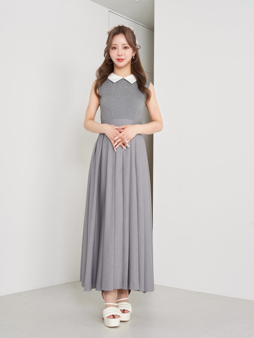 モデル：158cm（着用サイズ：FREE　着用カラー：GRY）