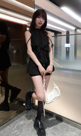 モデル：162cm（着用サイズ：FREE　着用カラー：BLK）