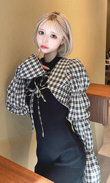 モデル：155cm（着用サイズ：FREE　着用カラー：BLK）