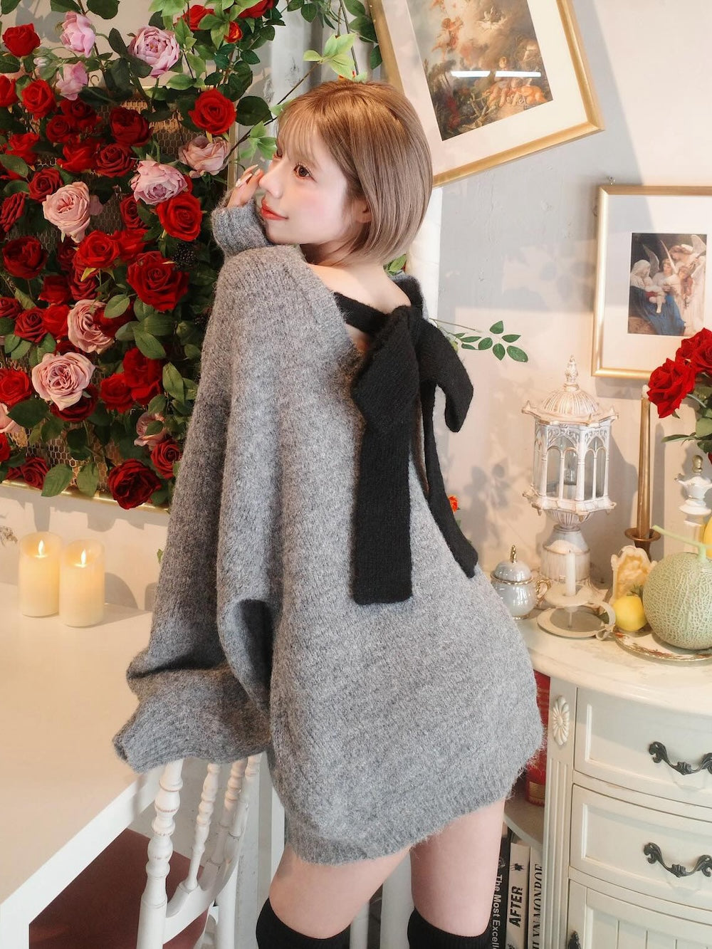 モデル：155cm（着用サイズ：FREE　着用カラー：GRY）