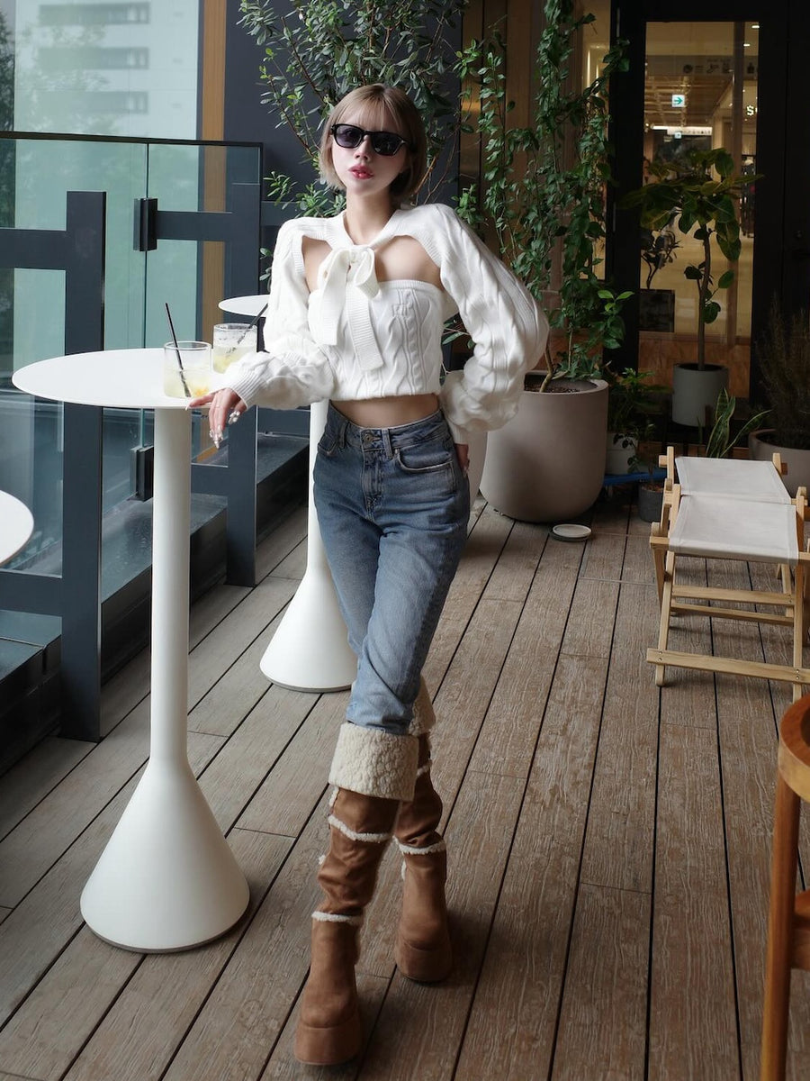 モデル：155cm（着用サイズ：FREE　着用カラー：WHT）