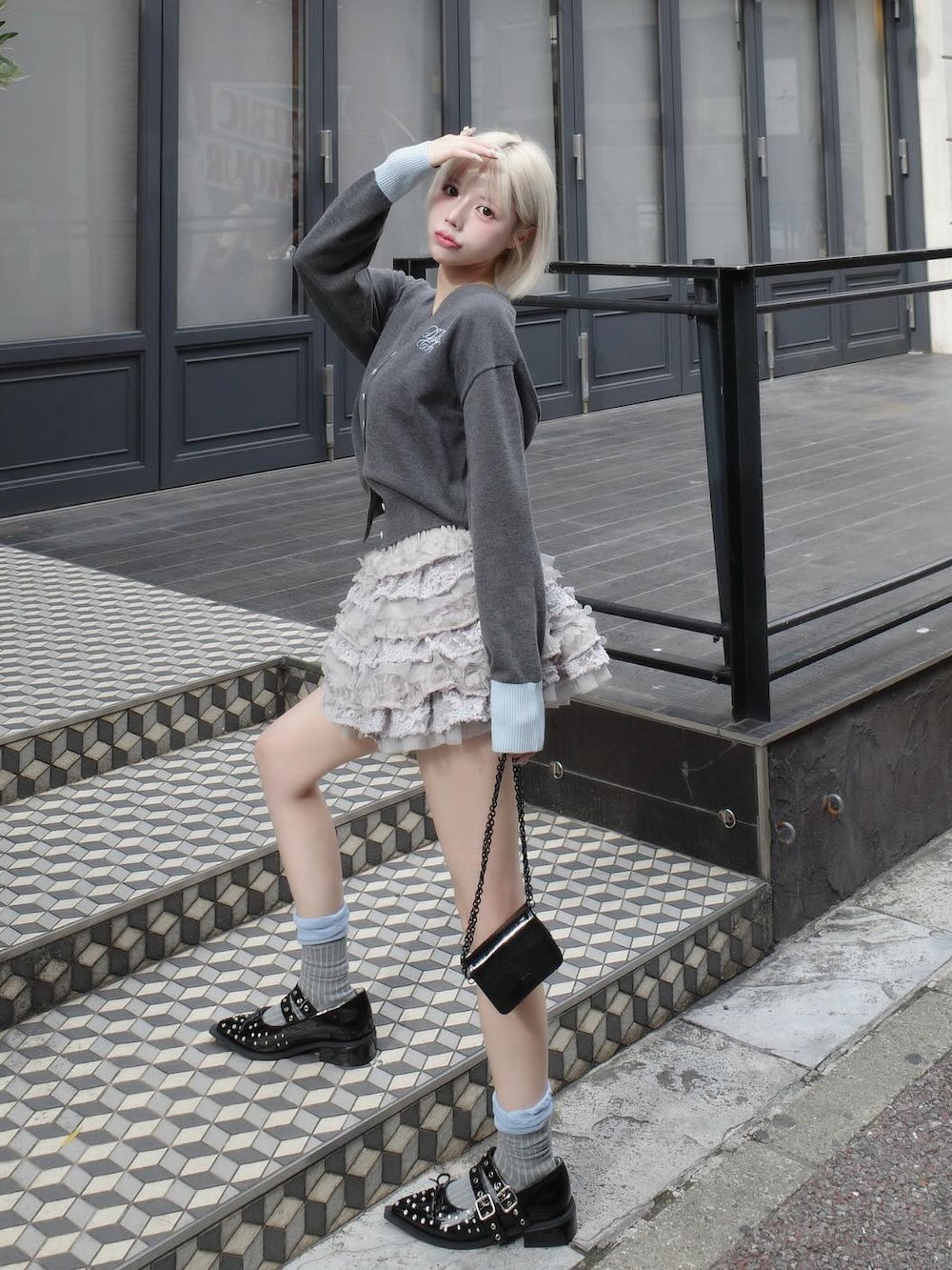 モデル：155cm（着用サイズ：FREE　着用カラー：GRY）