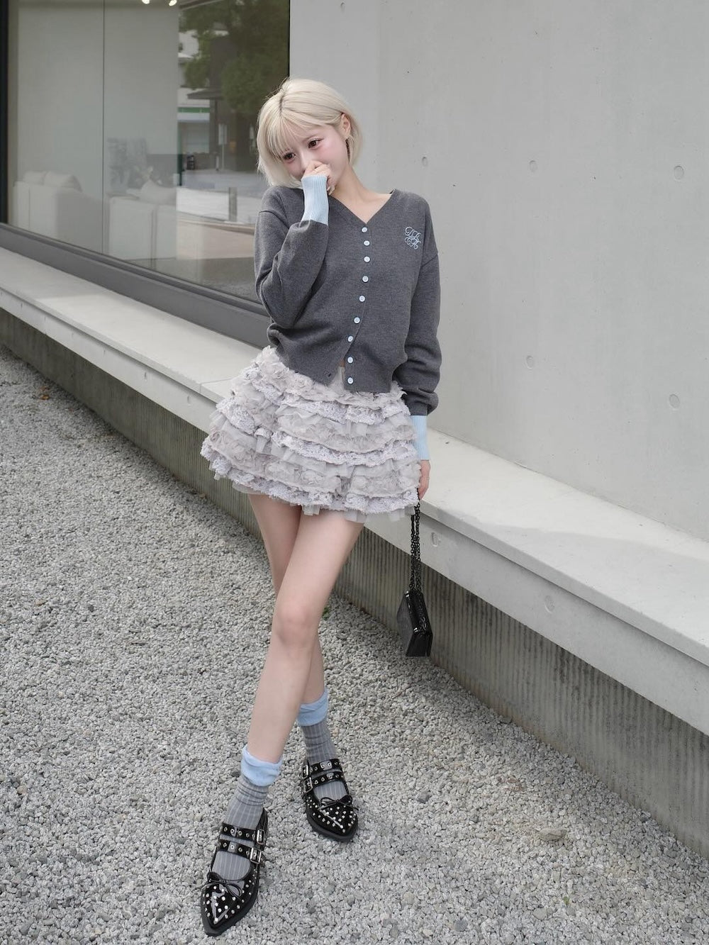モデル：155cm（着用サイズ：FREE　着用カラー：GRY）