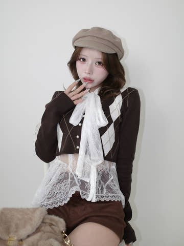 モデル：155cm（着用サイズ：FREE　着用カラー：BRN）