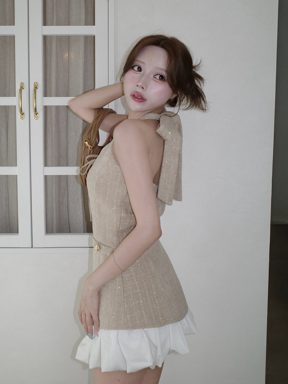 モデル：155cm（着用サイズ：FREE　着用カラー：BEG）