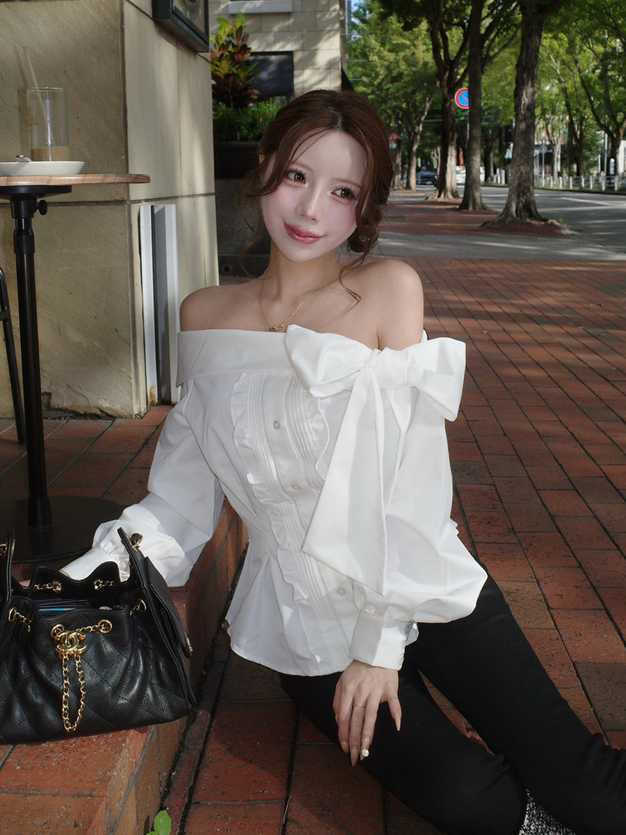 モデル：155cm（着用サイズ：FREE　着用カラー：WHT）
