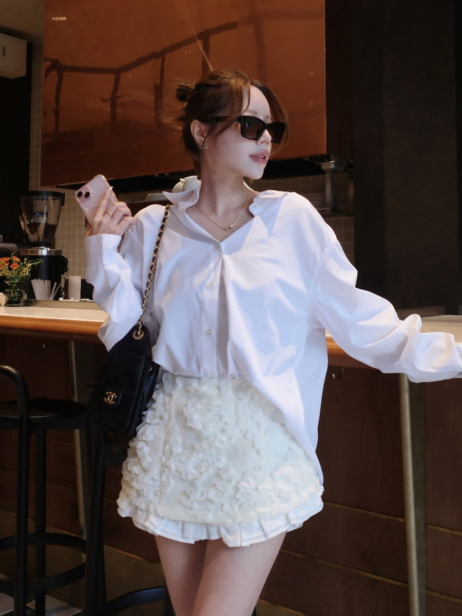 モデル：155cm（着用サイズ：FREE　着用カラー：IVO）