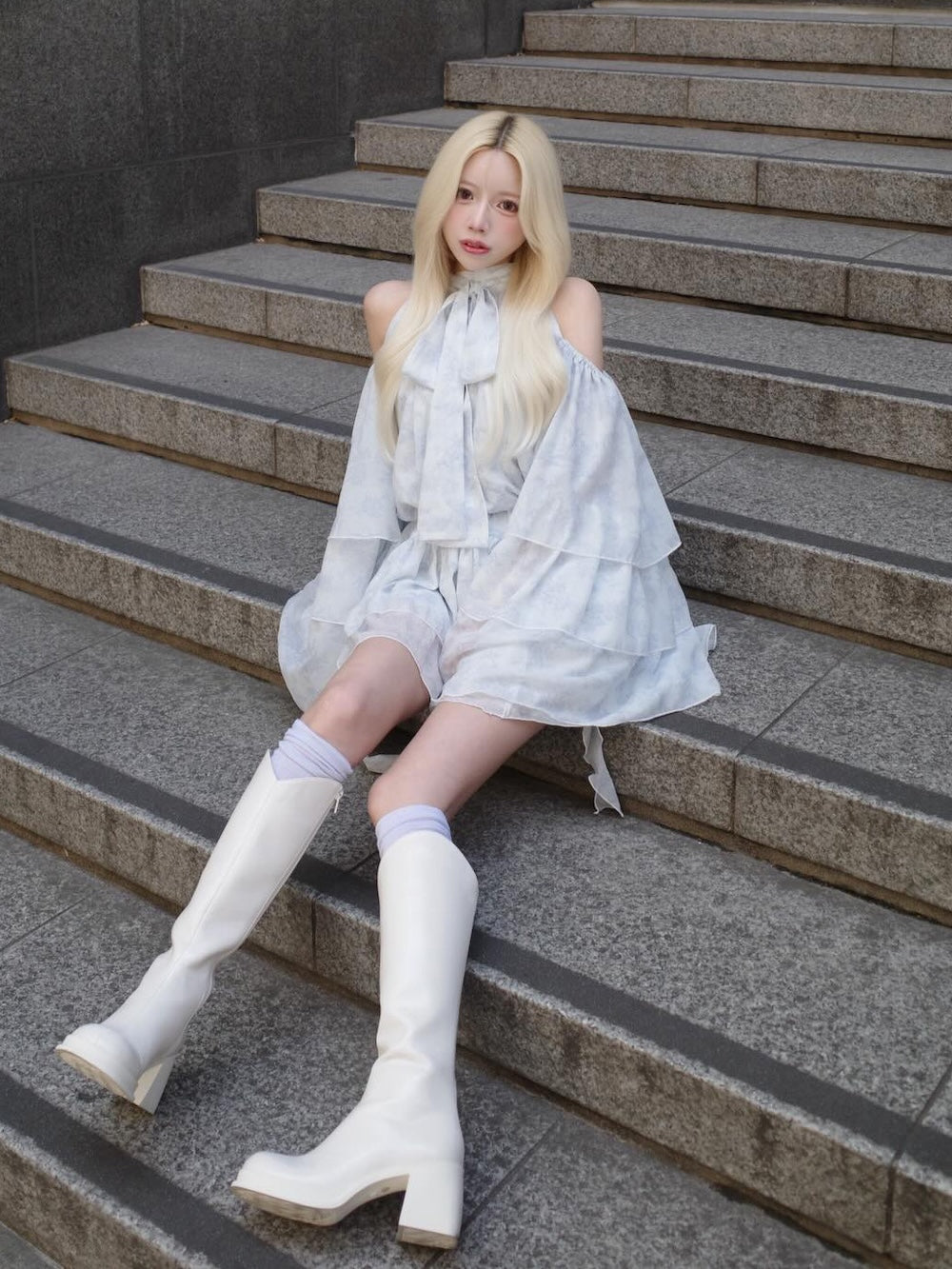 モデル：155cm（着用サイズ：FREE　着用カラー：SAX）