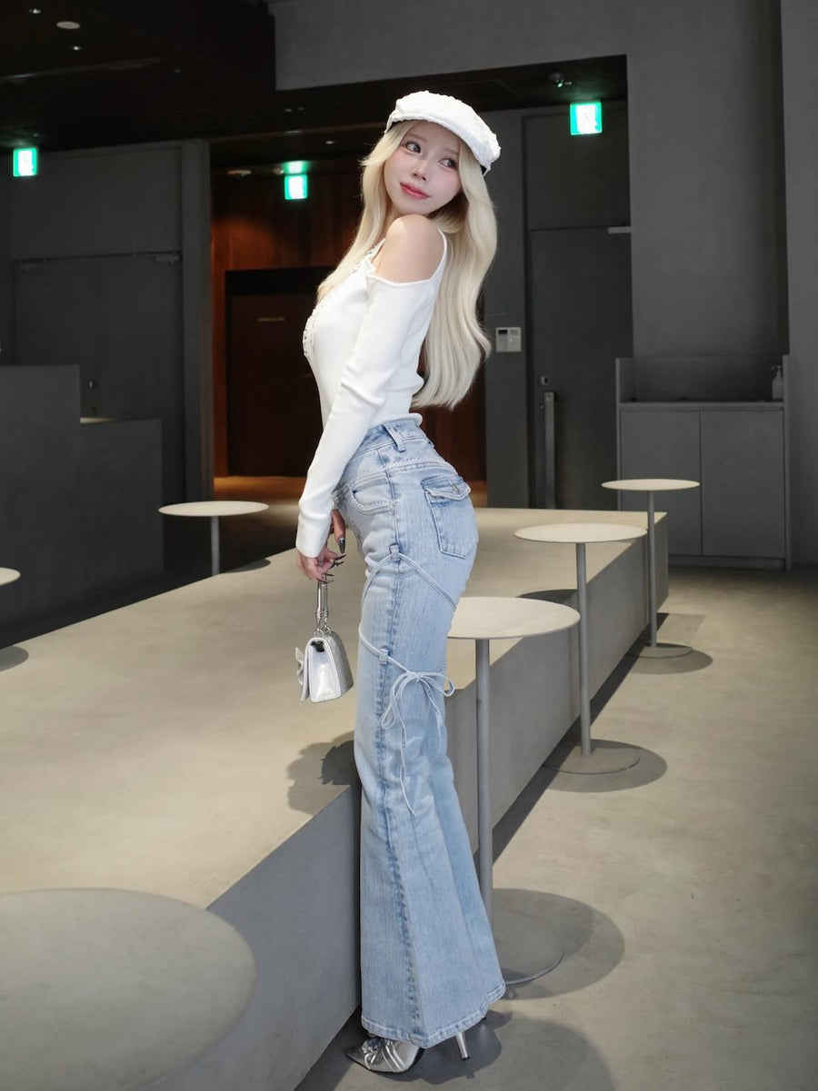 モデル：155cm（着用サイズ：XS　着用カラー：I-BLU）