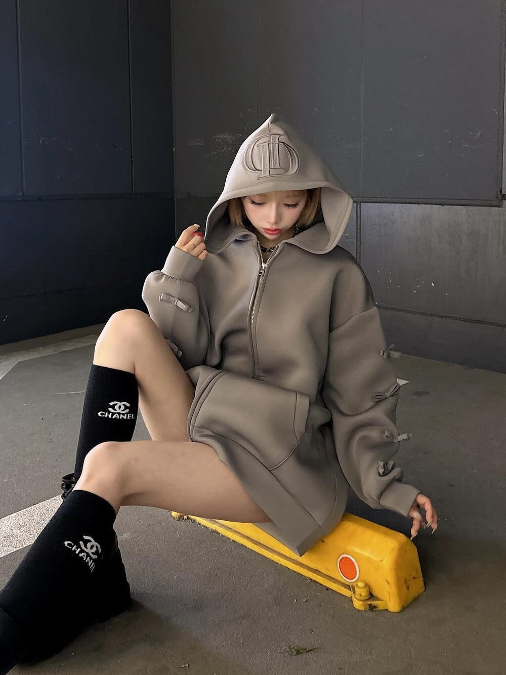 モデル：155cm（着用サイズ：FREE　着用カラー：GRY）
