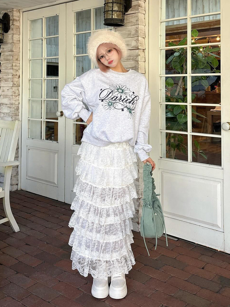 フラワーハンドルミニバッグ