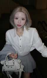 モデル：155cm（着用サイズ：S　着用カラー：WHT）