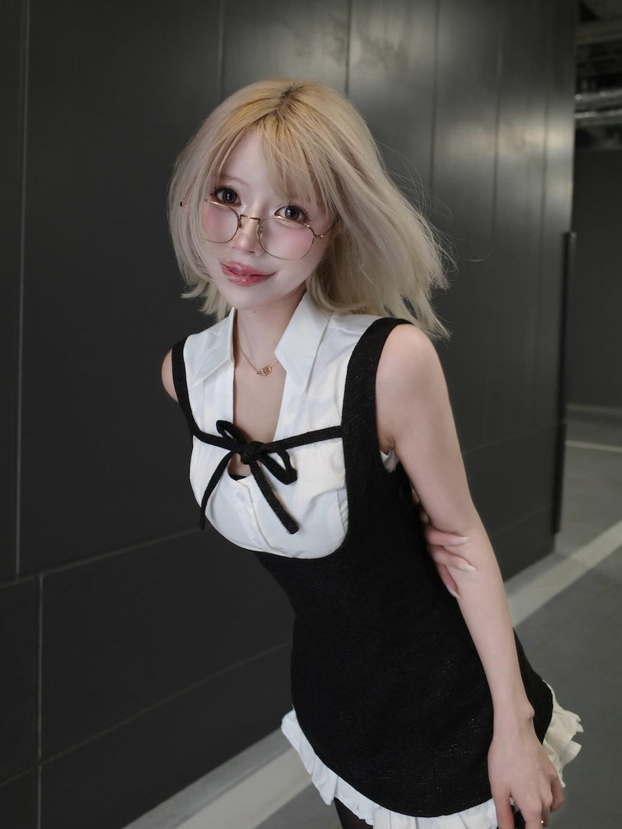 モデル：155cm（着用サイズ：FREE　着用カラー：BLK）
