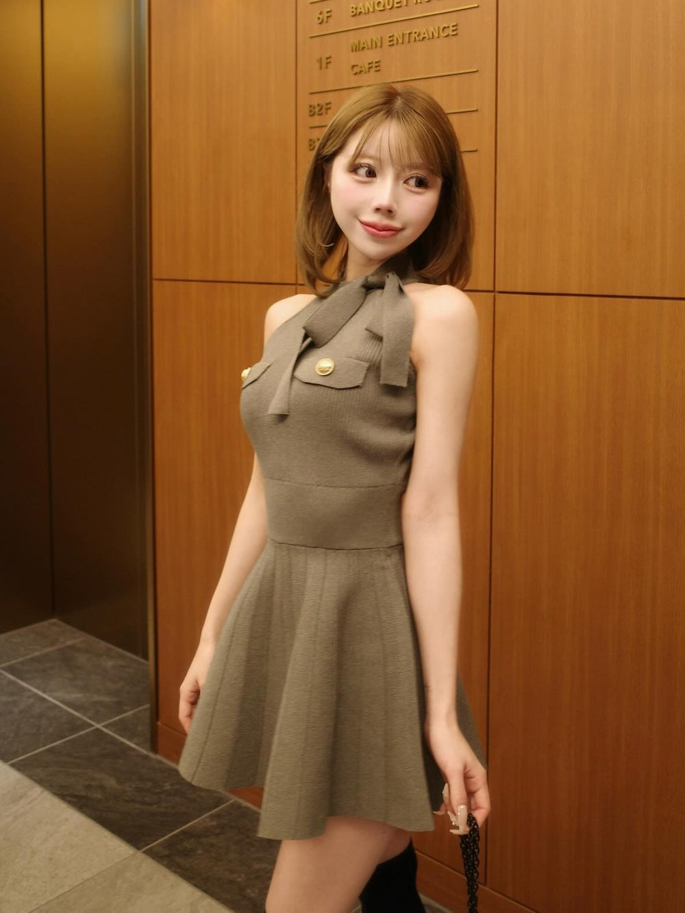 モデル：155cm（着用サイズ：FREE　着用カラー：GRY）