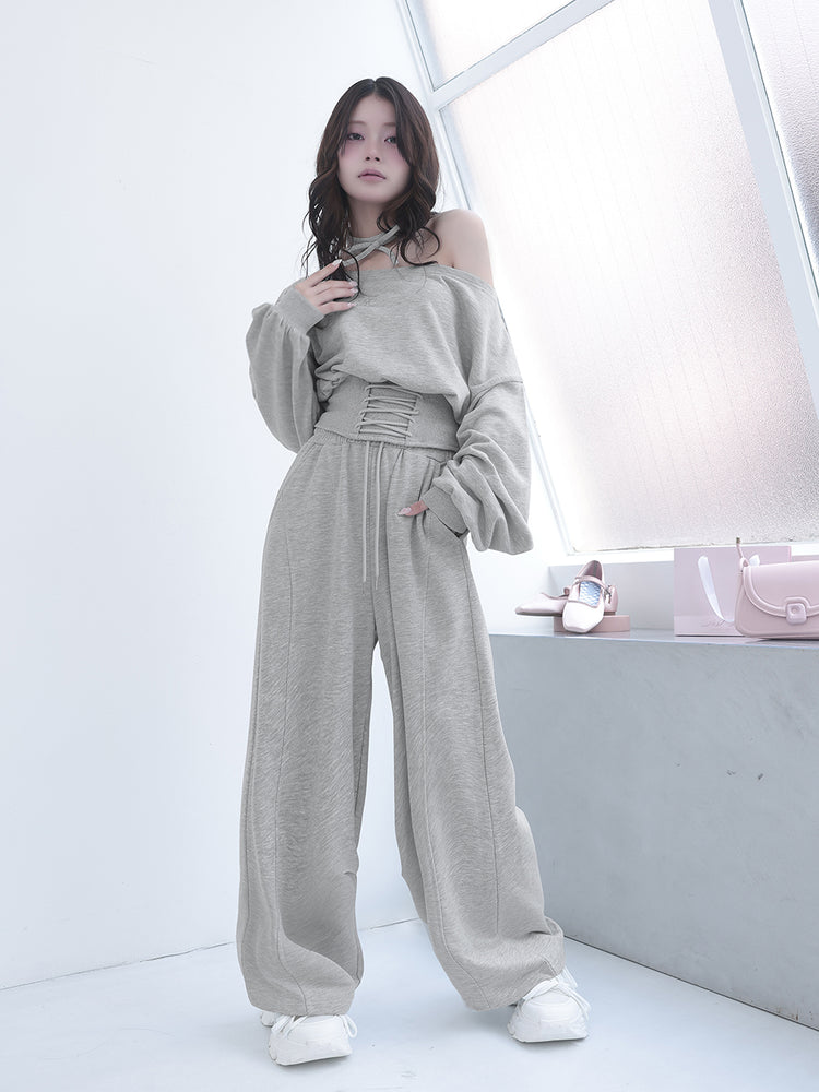 レースアップワンショルスウェットトップス – Darich (ダーリッチ)