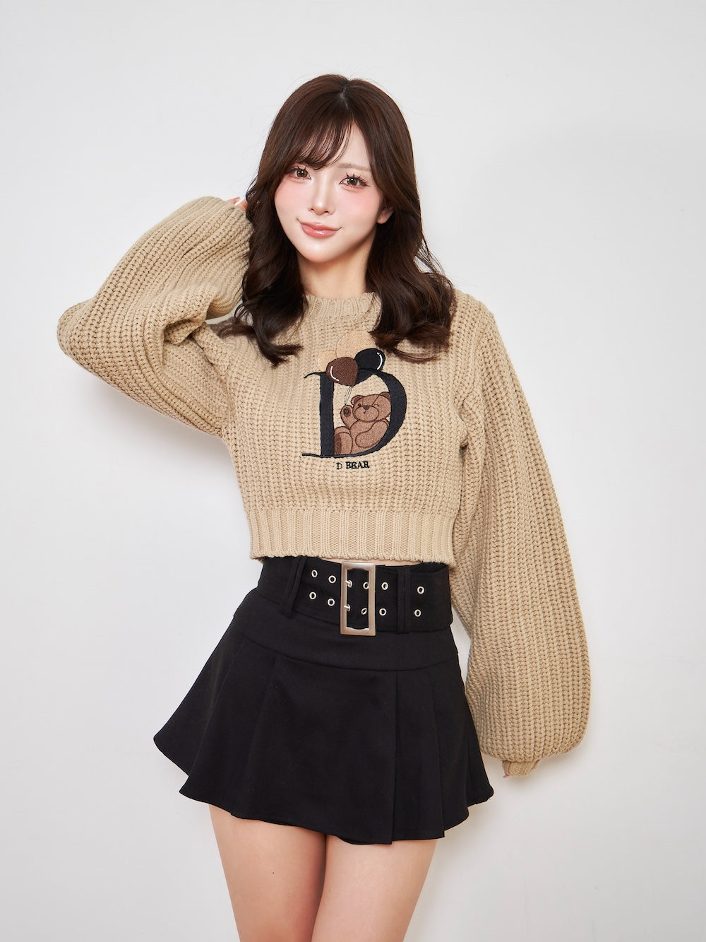 ハトメベルトプリーツミニスカート