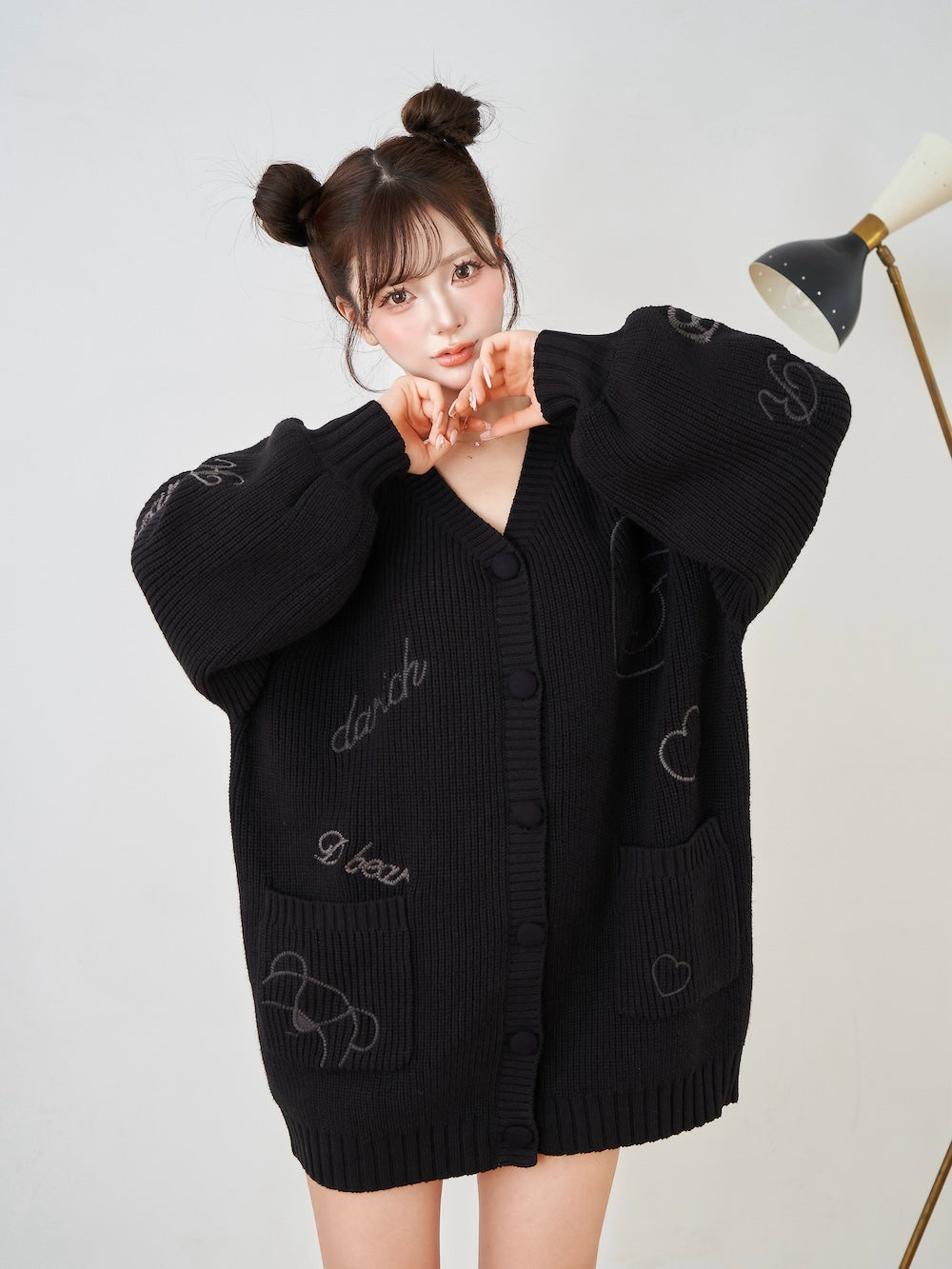 モデル：158cm（着用サイズ：FREE　着用カラー：BLK）