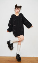 モデル：158cm（着用サイズ：FREE　着用カラー：BLK）
