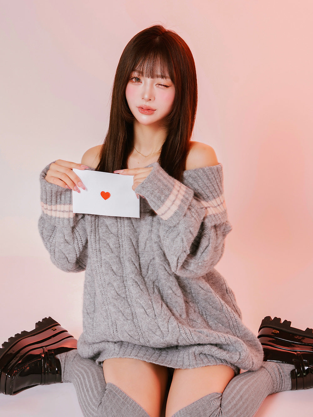 オフショルラインニットミニワンピース – Darich (ダーリッチ)