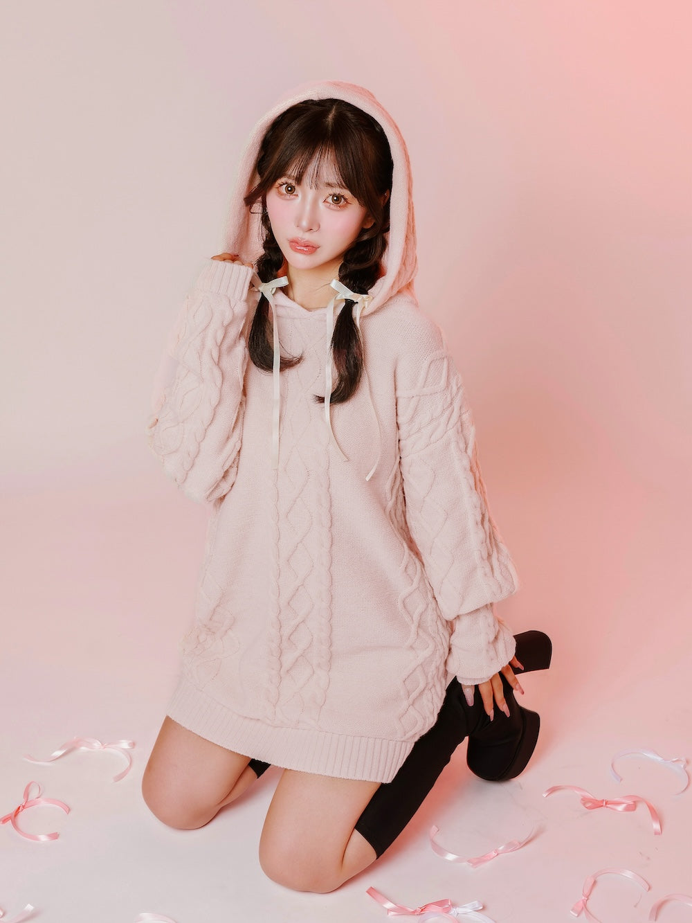 モデル：158cm（着用サイズ：FREE　着用カラー：PNK）