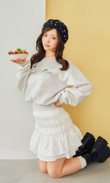 モデル：158cm（着用サイズ：FREE　着用カラー：GRY）