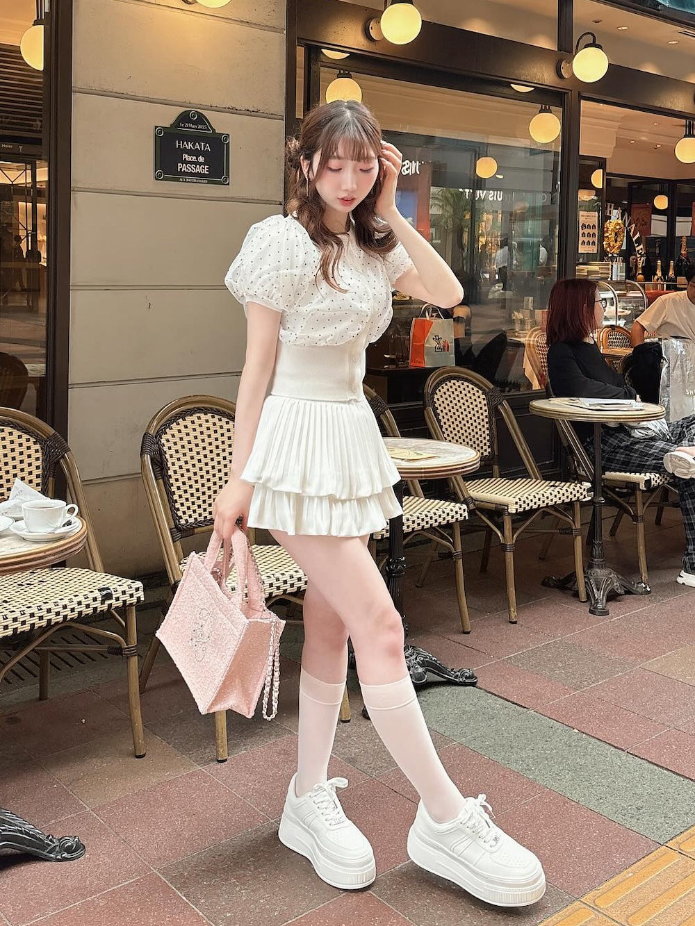 ナロープリーツティアードミニスカート