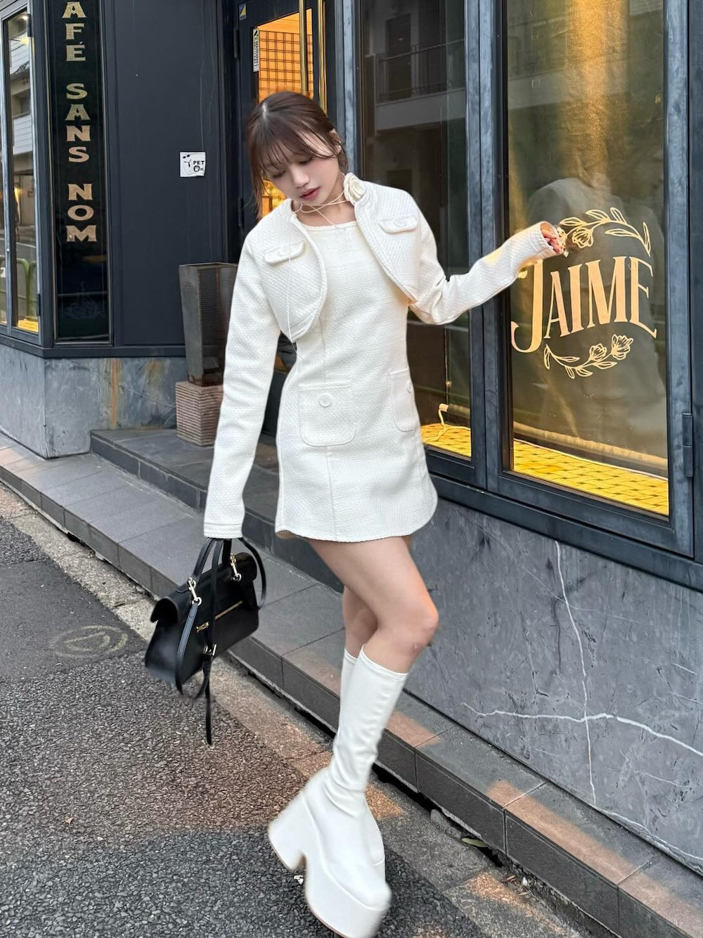 ツイードアンサンブルノースリミニワンピース