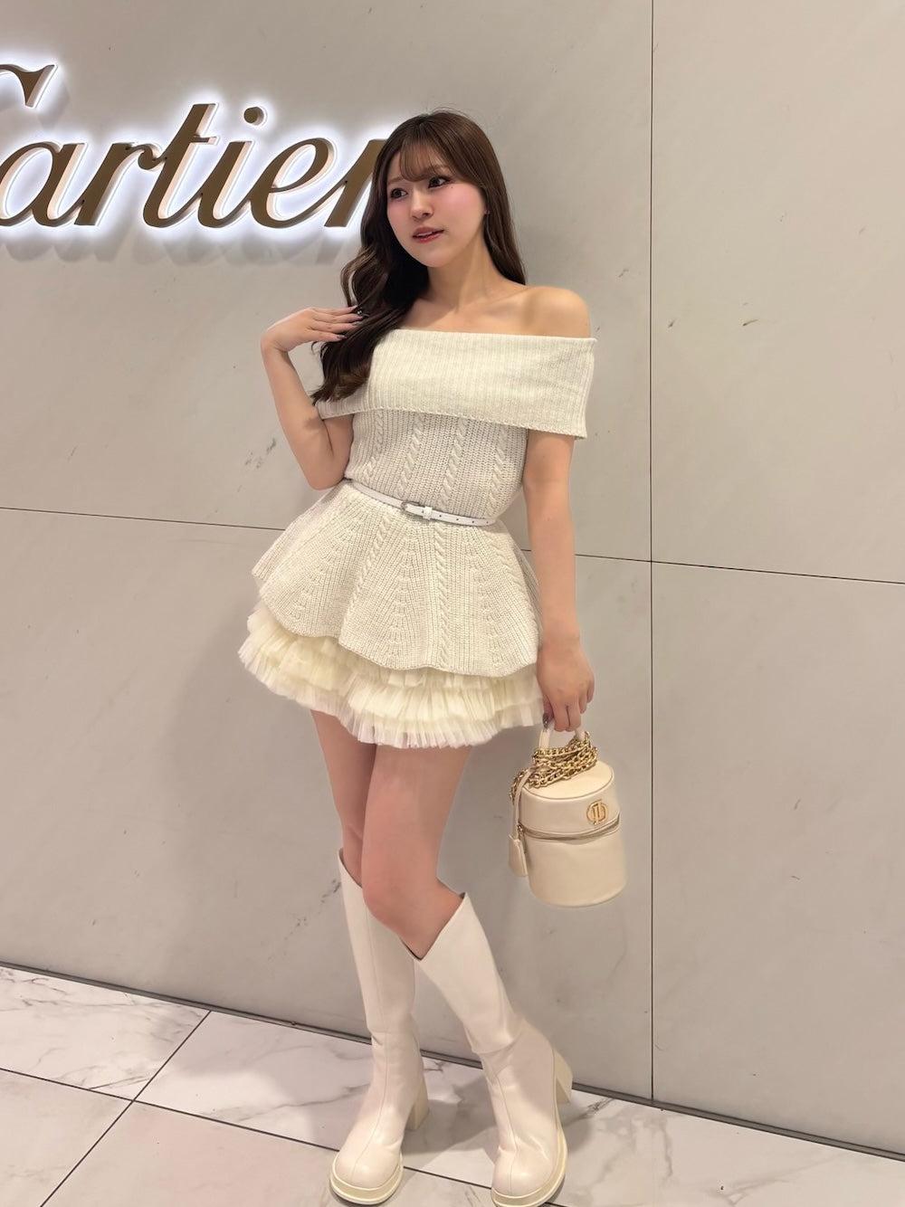 オフショルぺプラムニットトップス – Darich