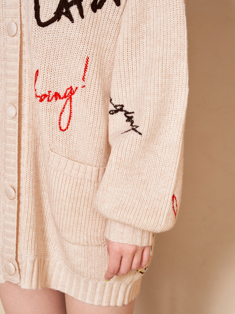 darich Dベアエンブロイダリーニットカーディガン PNK ダーリッチ Darich Dベアエンブロイダリーニットカーディガン