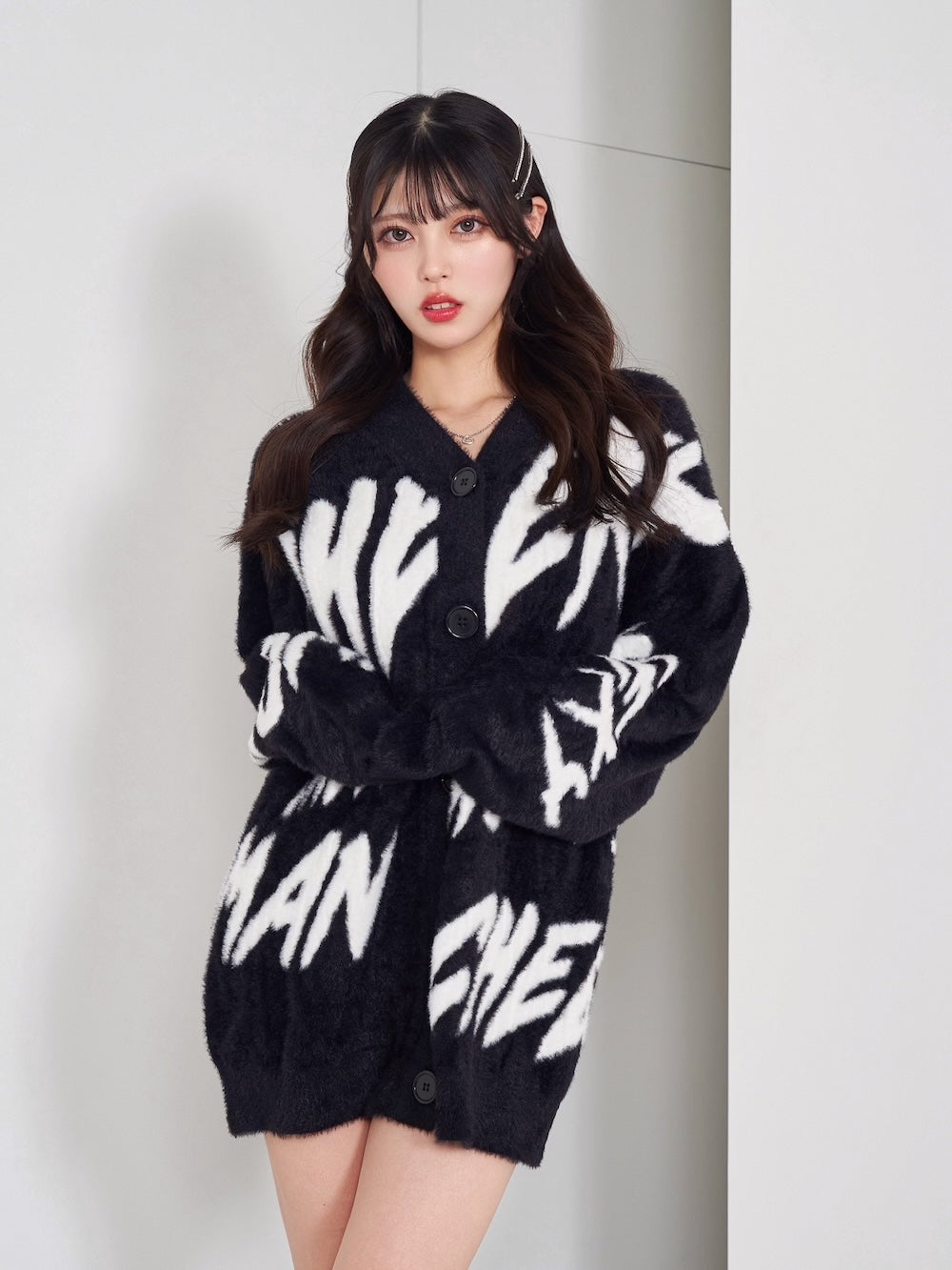 ダーリッチ グラフィックジャガードニットカーディガン(PNK) ダーリッチ グラフィックジャガードニットカーディガン(PNK)